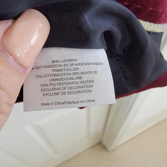 Tory Burch Burgundy Velvet Blazer - Picture 4 of 5